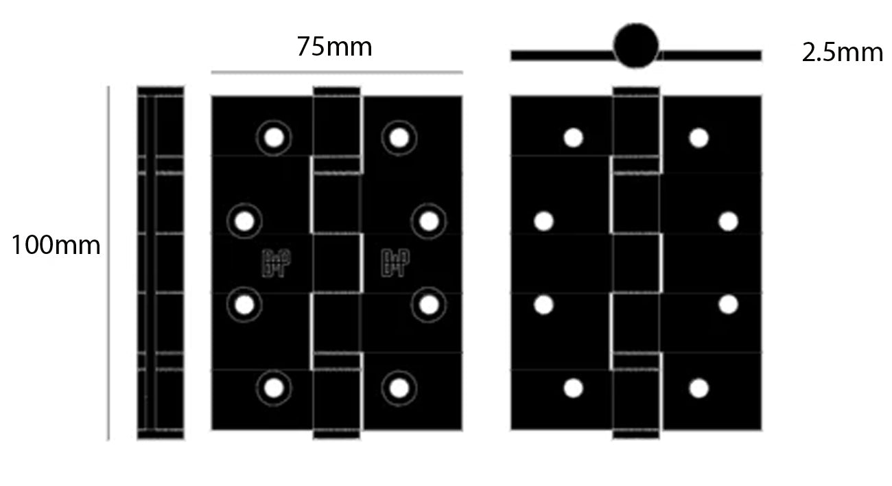 Buster and Punch Door Hinge - Available in Various Sizes and Pin
