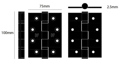 Buster and Punch Door Hinge - Available in Various Sizes and Pin