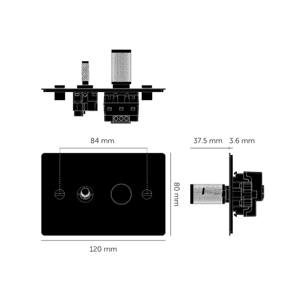 Buster & Punch 2G Toggle + Dimmer Horizontal Cross - Available in Various Finishes|BPZMK024581|BPZMK054582|BPZMK454583|BPZMK074584|BPZMK144585