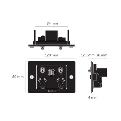 Buster and Punch 2G GPO Socket USB A + C - Available in Various Finishes|BPZSC024215|BPZSC054216|BPZSC094217|BPZSC074218|BPZSC144219