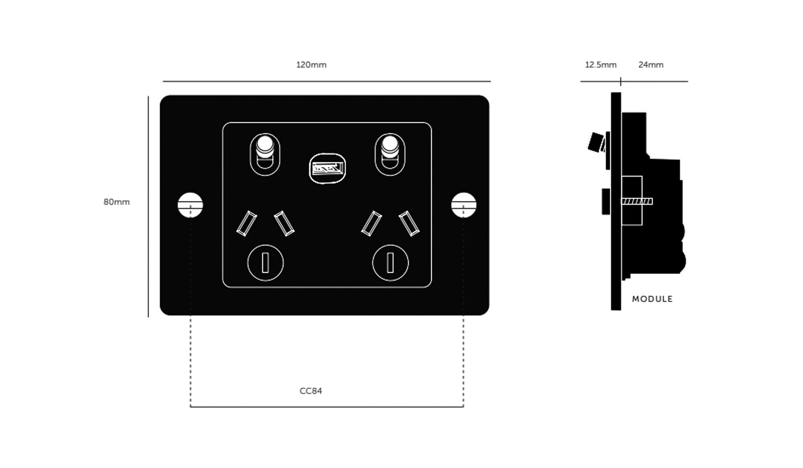 Buster and Punch 2G GPO Socket 1 USB - Available in Various Finishes