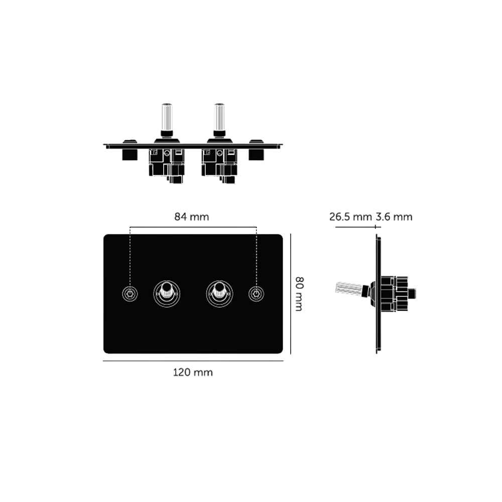 Buster & Punch 2G Toggle / Horizontal / 2-Way / Linear - Available in Various Finishes|BPZTG024566|BPZTG054567|BPZTG454568|BPZTG074569|BPZTG144570
