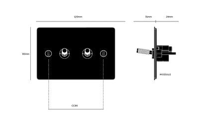 Buster and Punch 2G Toggle Switch Solid Metal Flat Plate - Available in Various Finishes