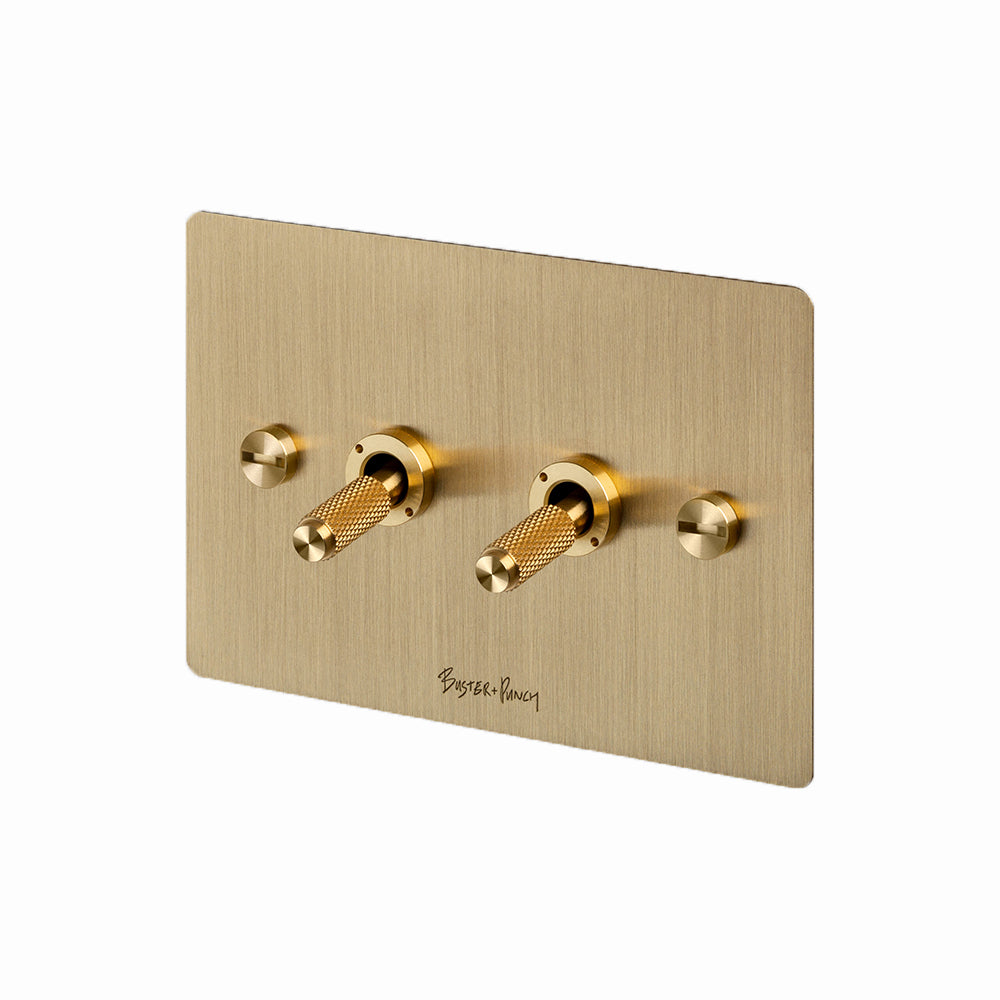 Buster and Punch 2G Toggle Switch Solid Metal Flat Plate - Available in Various Finishes