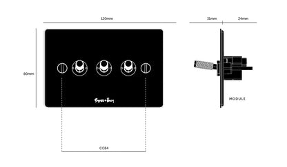 Buster and Punch 3G Toggle Switch Solid Metal Flat Plate - Available in Various Finishes
