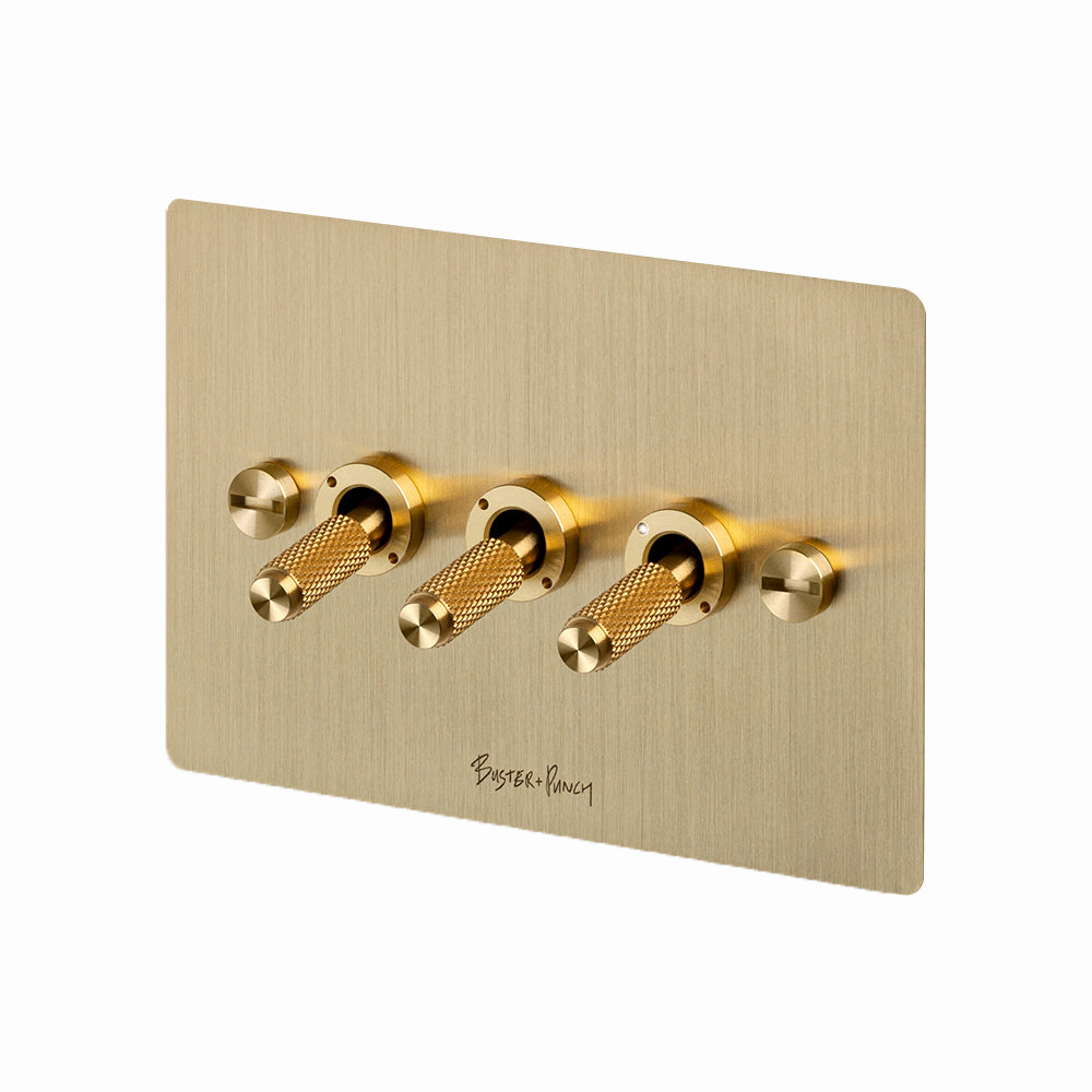 Buster and Punch 3G Toggle Switch Solid Metal Flat Plate - Available in Various Finishes