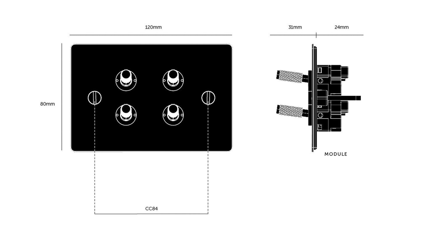 Buster and Punch 4G Toggle Switch Solid Metal Flat Plate - Available in Various Finishes