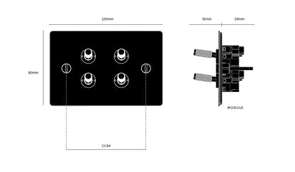 Buster and Punch 4G Toggle Switch Solid Metal Flat Plate - Available in Various Finishes