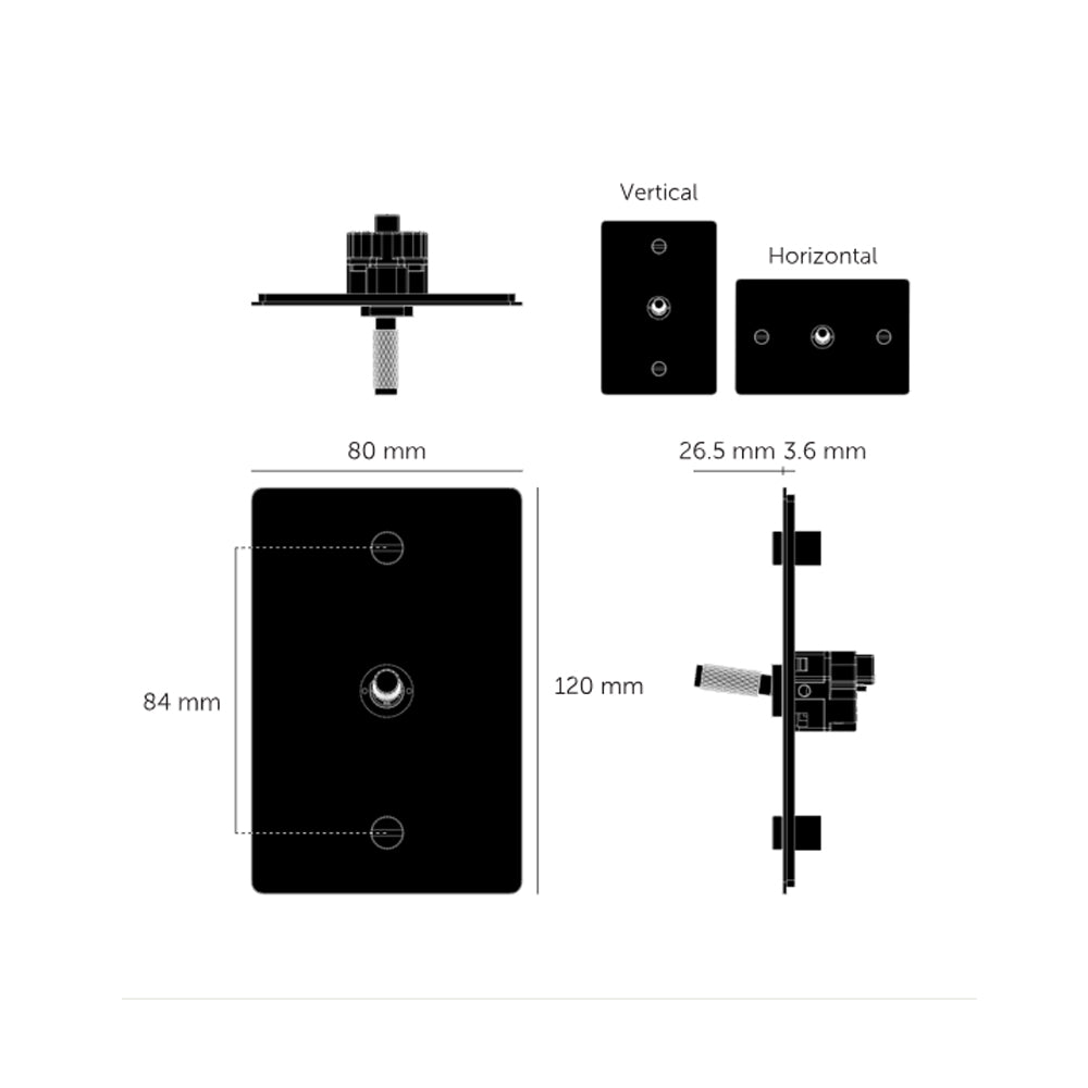 Buster and Punch 1G Toggle Vertical Retractive Cross - Available in Various Finishes|BPZTG024501|BPZTG054502|BPZTG454503|BPZTG074504|BPZTG144505