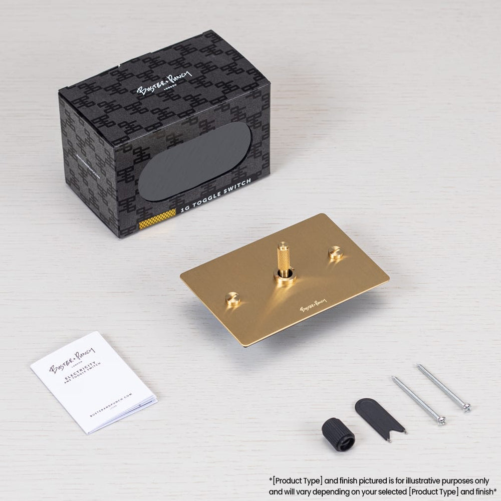 Buster and Punch 1G Toggle Switch Solid Metal Flat Plate - Available in Various Finishes