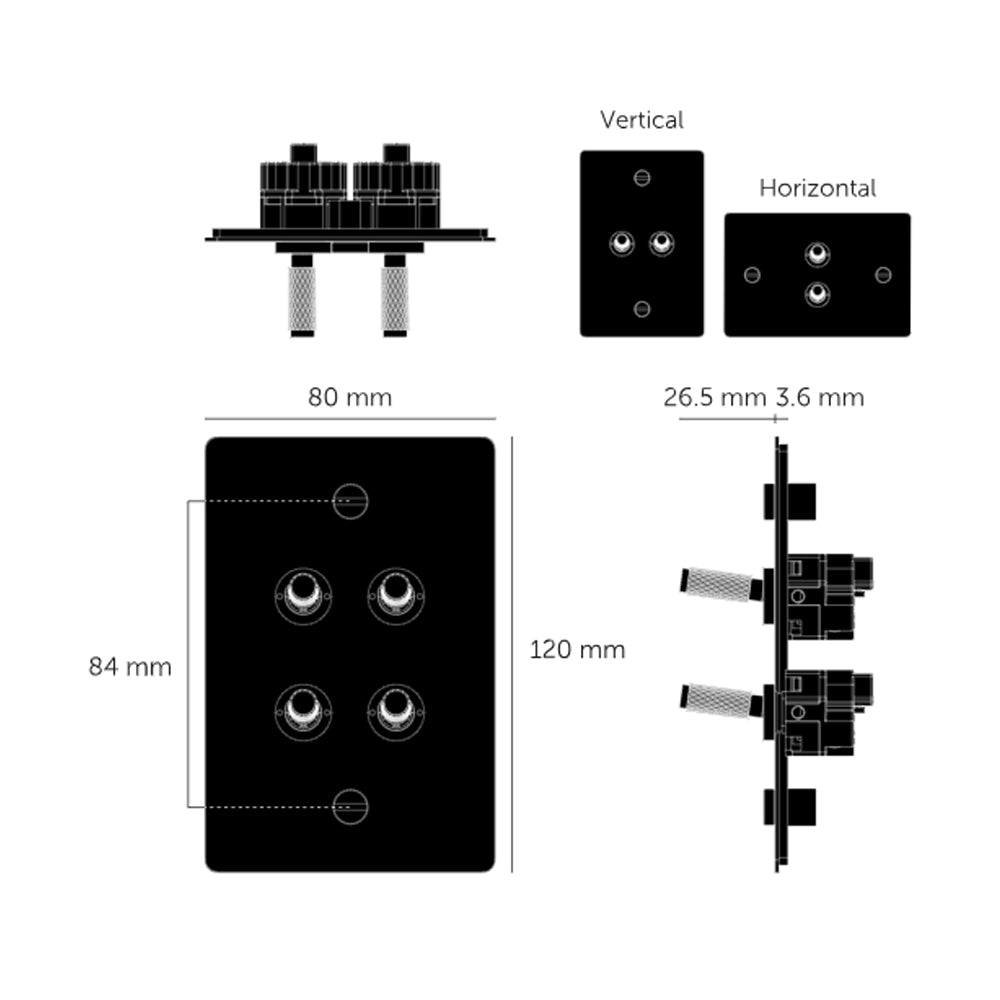 Buster and Punch 4G Toggle Vertical 2-Way Cross - Available in Various Finishes|BPZTG024117|BPZTG054118|BPZTG454119|BPZTG074120|BPZTG144121