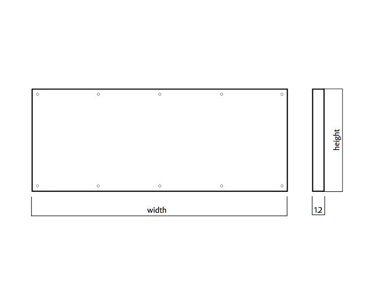 Door Kickplate 100mm x 420-1220mm Visible Fix Stainless Steel 1.2mm