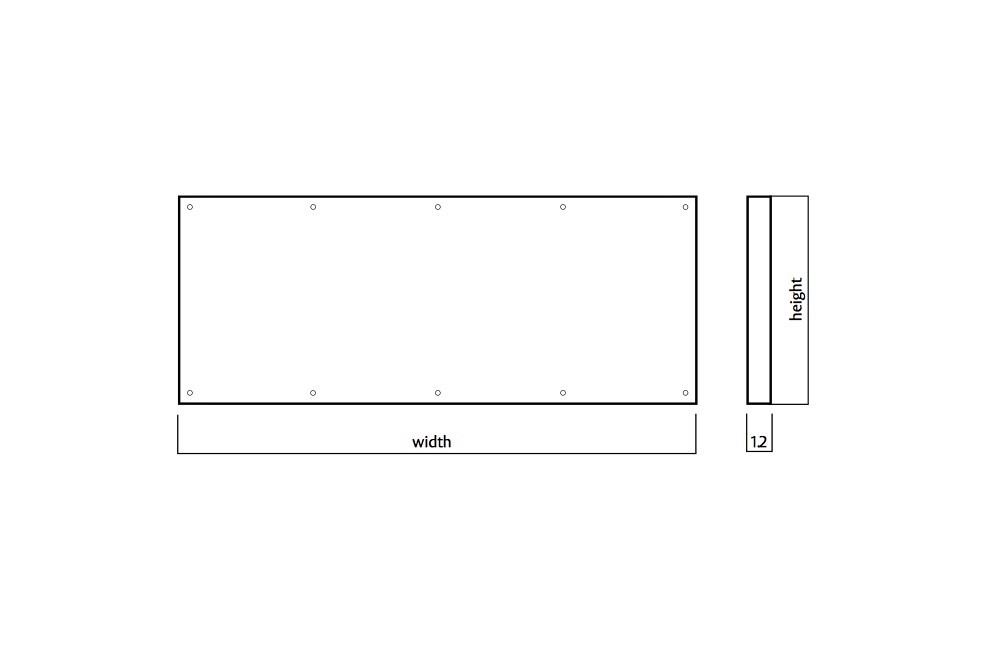 Door Kickplate 1100mm x 695-940mm Countersunk Visible Fix Stainless Steel 1.2mm