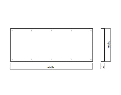 Door Kickplate 250mm x 420-1220mm Visible Fix Stainless Steel 1.2mm
