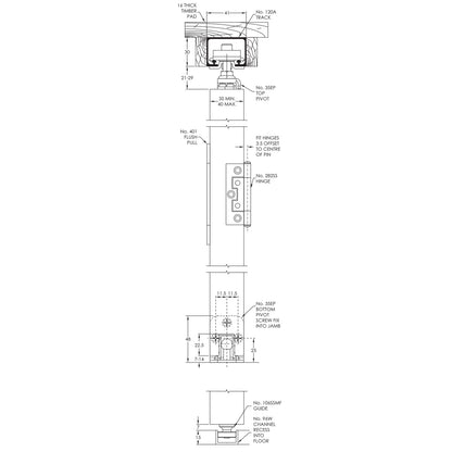 Brio Pivotfold 35 Door Folding Track System for Top Hung Interior Folding Partitions
