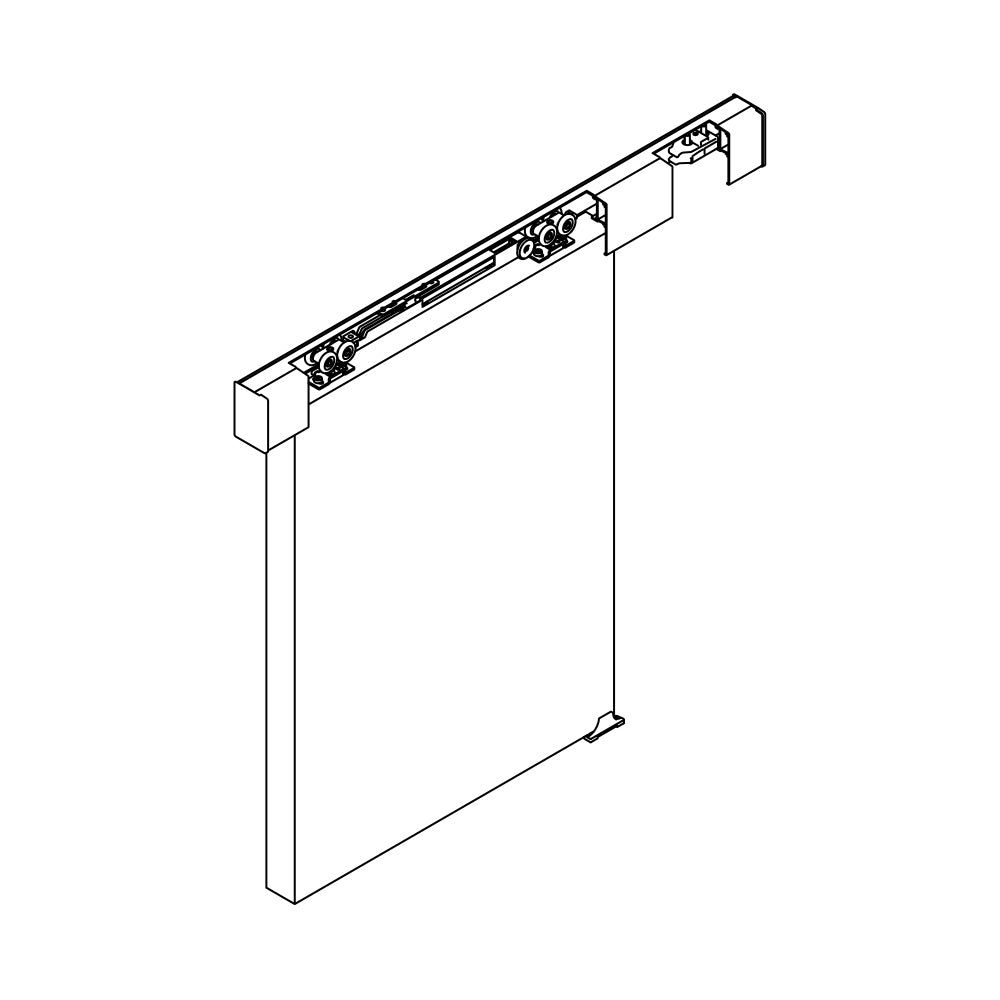Brio Single Run 60 Door Track System for Top Hung Sliding Panels - Available in Various Function