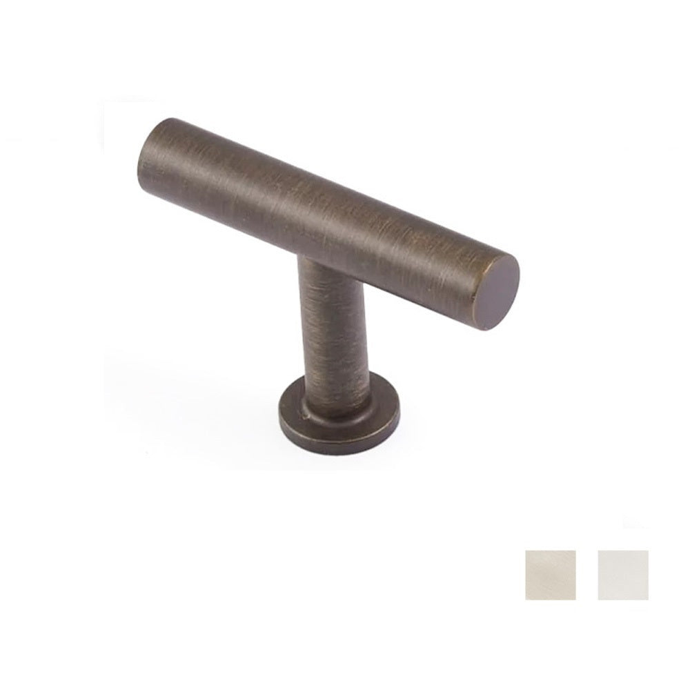 Castella Strand Cabinet Solid Brass T-Bar Handle 50mm - Available in Various Finishes