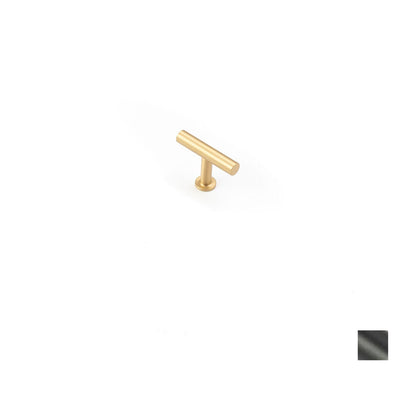 Castella Strand Solid Brass T-Bar Handle 50mm - Available in Matt Black and Satin Brass