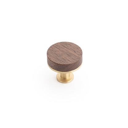 Castella Tundra Cabinet Knob 30mm Walnut Satin Brass 235.030.35S