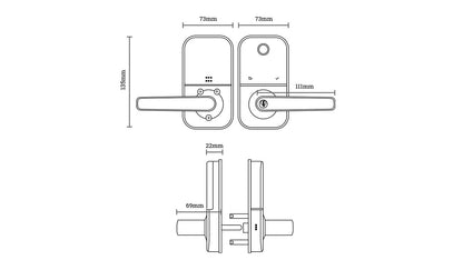 Lion Head Carlisle Luxe Digital Entrance Door Lock - Available in Black and Silver Finish