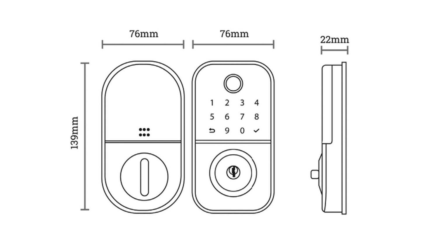 Lion Head Flinders Luxe Digital Dead Bolt Door Lock - Available in Black and Silver Finish