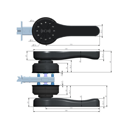 McGrath Ascot Double Sided Digital Gate Lock - Available in Black & Satin Chrome Finish
