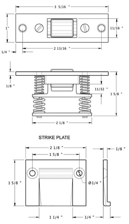 Deltana Heavy Duty Roller Catch - Available in Various Finishes