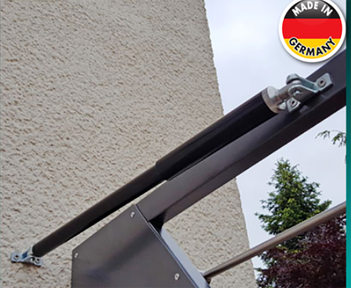 Dictator Direkt Gate and Door Closer 200mm Stroke up to 80Kg or 1.5m Wide 400N Dark Grey 1018-0055
