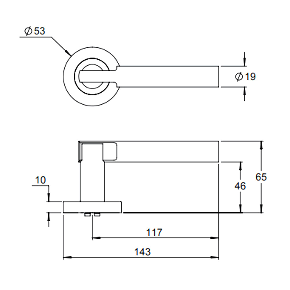 Dormakaba 4300/105P Coastal Round Rose Privacy Door Handle Leverset - Available in Various Finishes