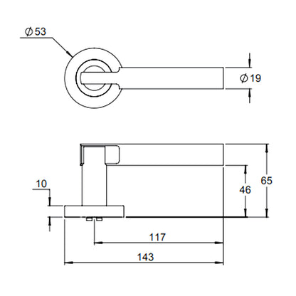 Dormakaba 4300/105P Coastal Round Rose Privacy Door Handle Leverset - Available in Various Finishes