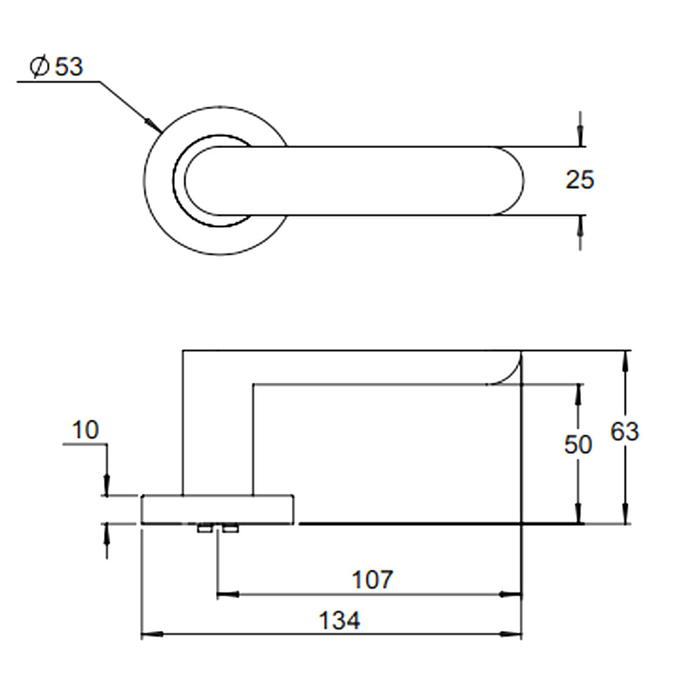 Dormakaba 4300/110P Coastal Round Rose Privacy Door Handle Leverset - Available in Various Finishes