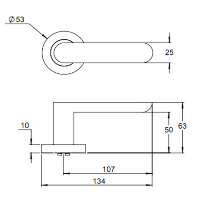 Dormakaba 4300/110P Coastal Round Rose Privacy Door Handle Leverset - Available in Various Finishes