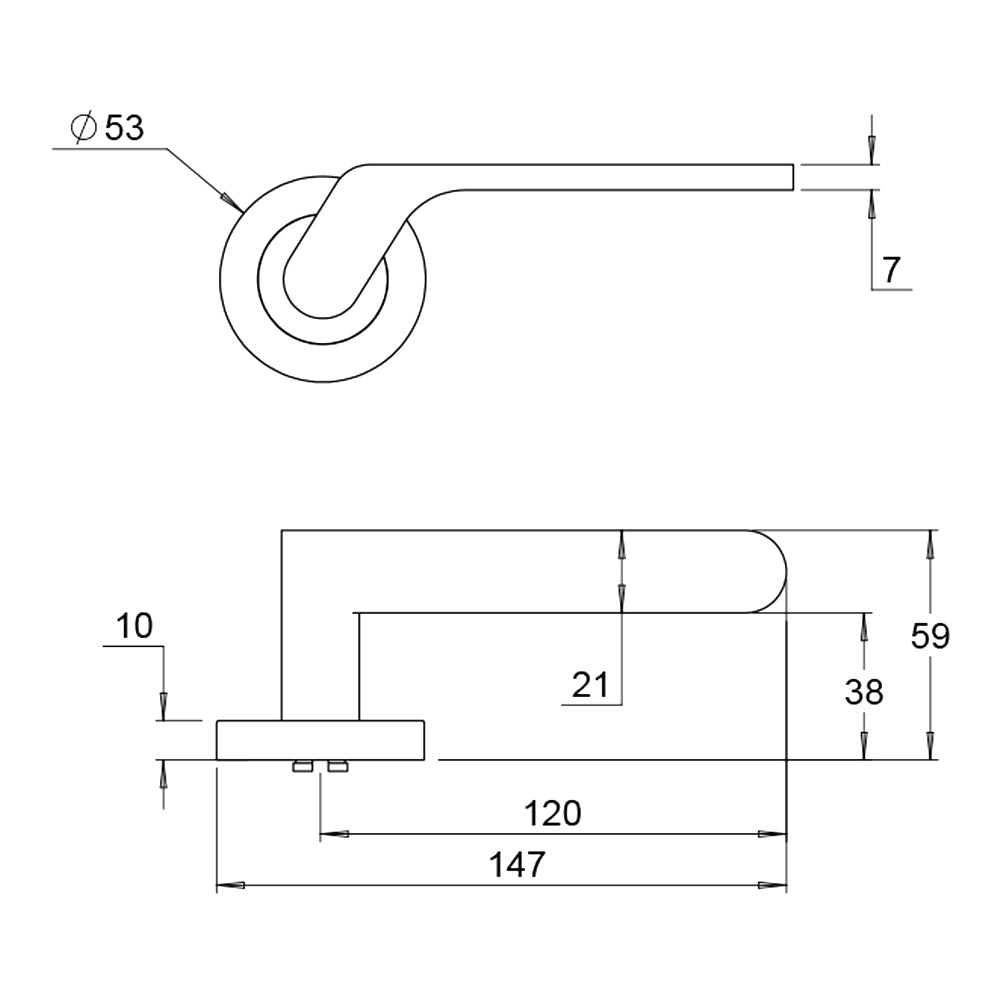 Dormakaba 4300/114P Coastal Round Rose Privacy Door Handle Leverset - Available in Various Finishes