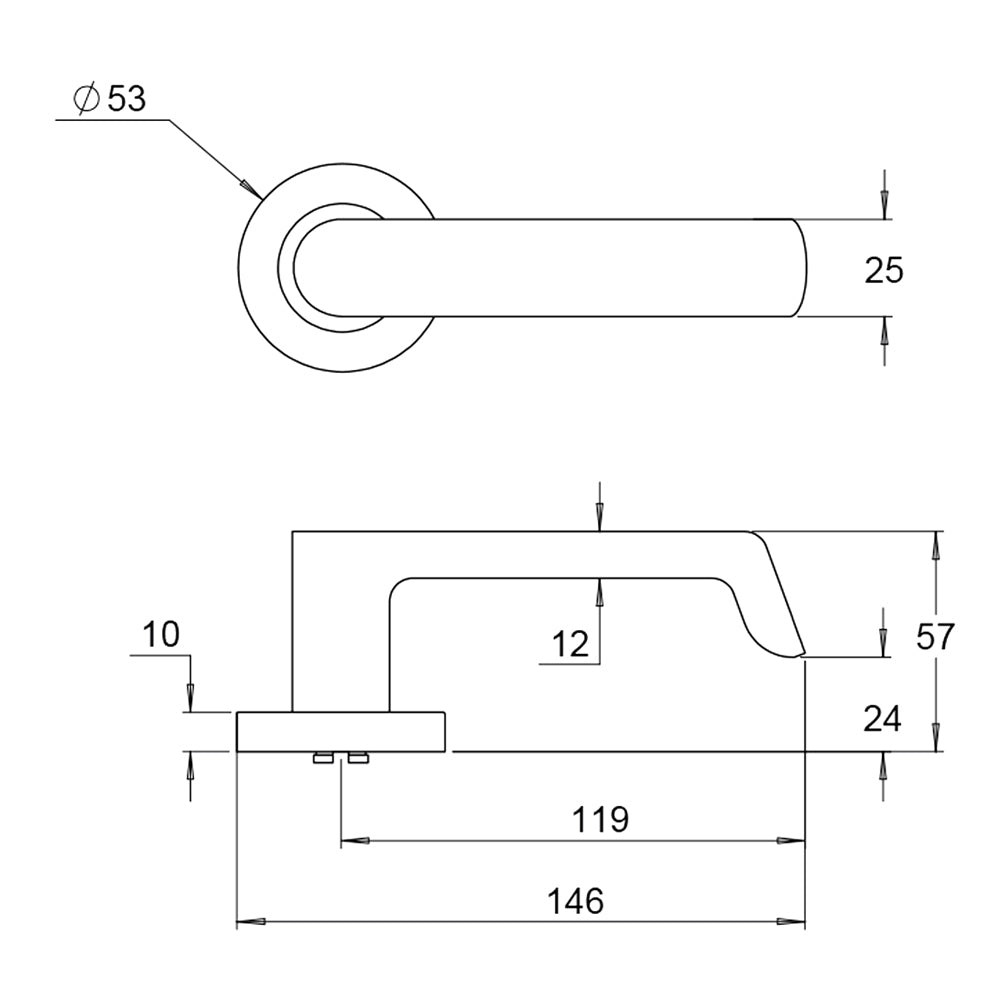Dormakaba 4300/21 Coastal Door Lever Handle on Round Rose
