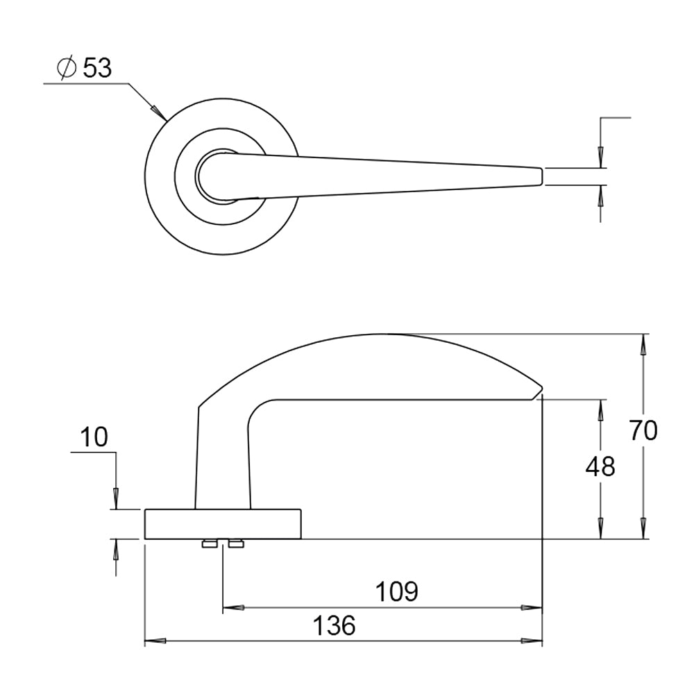 Dormakaba 4300/25 Coastal Door Lever Handle on Round Rose
