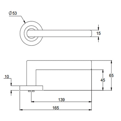 Dormakaba 4300/27TP Urban Round Rose Privacy Door Handle Leverset - Available in Various Finishes