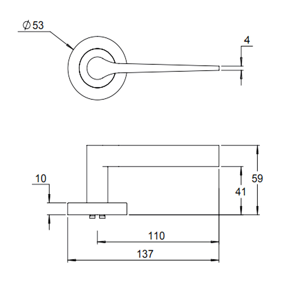 Dormakaba 4300/34P Coastal Round Rose Privacy Door Handle Leverset - Available in Various Finishes