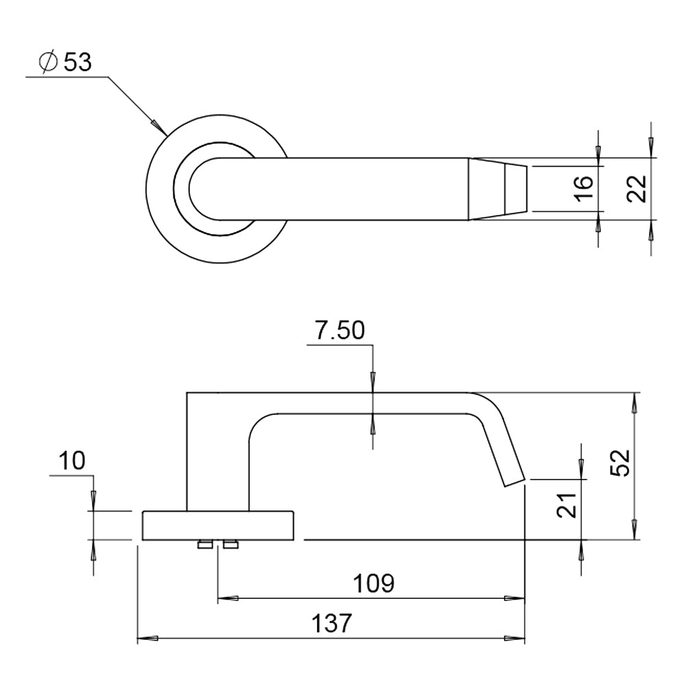 Dormakaba 4300/37P Coastal Round Rose Privacy Door Handle Leverset - Available in Various Finishes