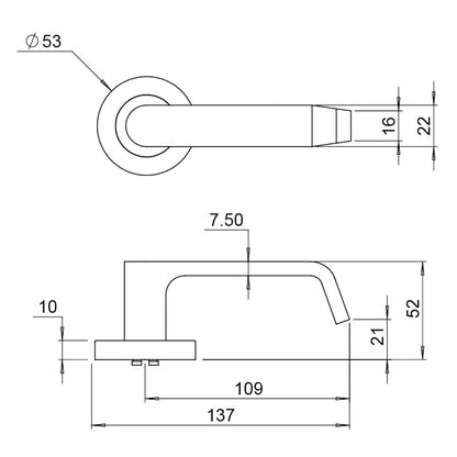 Dormakaba 4300/37P Coastal Round Rose Privacy Door Handle Leverset - Available in Various Finishes