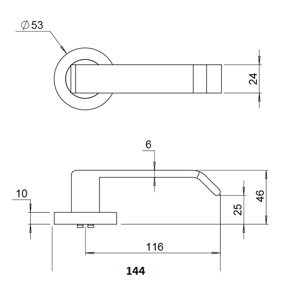 Dormakaba 4300/39 Coastal Passage Door Lever Handle on Round Rose