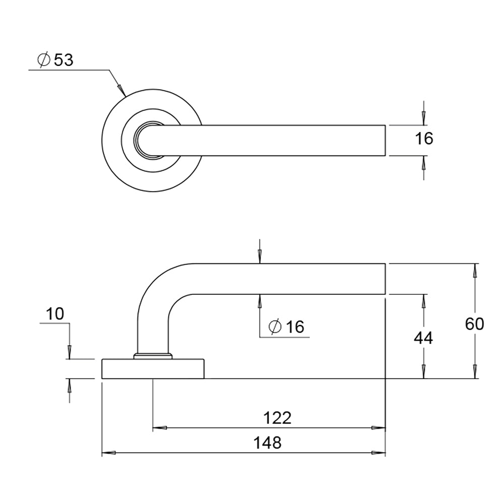 Dormakaba 4300/40P Coastal Round Rose Privacy Door Handle Leverset - Available in Various Finishes