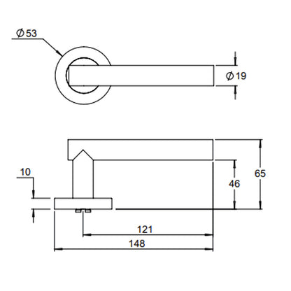Dormakaba 4300/55TP Urban Round Rose Privacy Door Handle Leverset - Available in Various Finishes