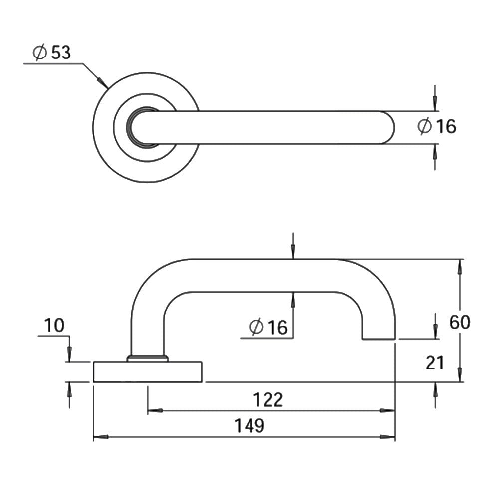 Dormakaba 4300/70 Coastal Door Lever Handle on Round Rose