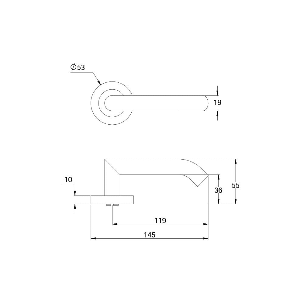 Dormakaba 4300/82TP Coastal Round Rose Privacy Door Handle Leverset - Available in Various Finishes