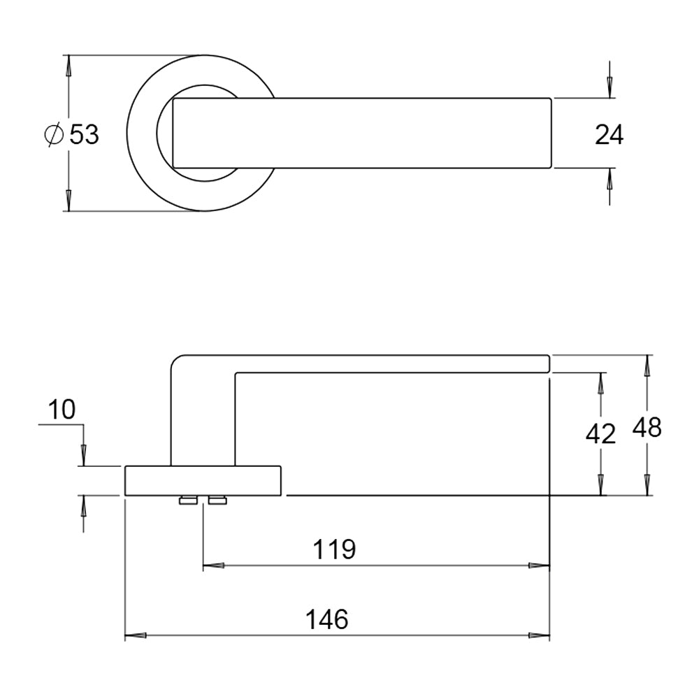 Dormakaba 8300/10 Vision Privacy Door Lever Handle on Round Rose