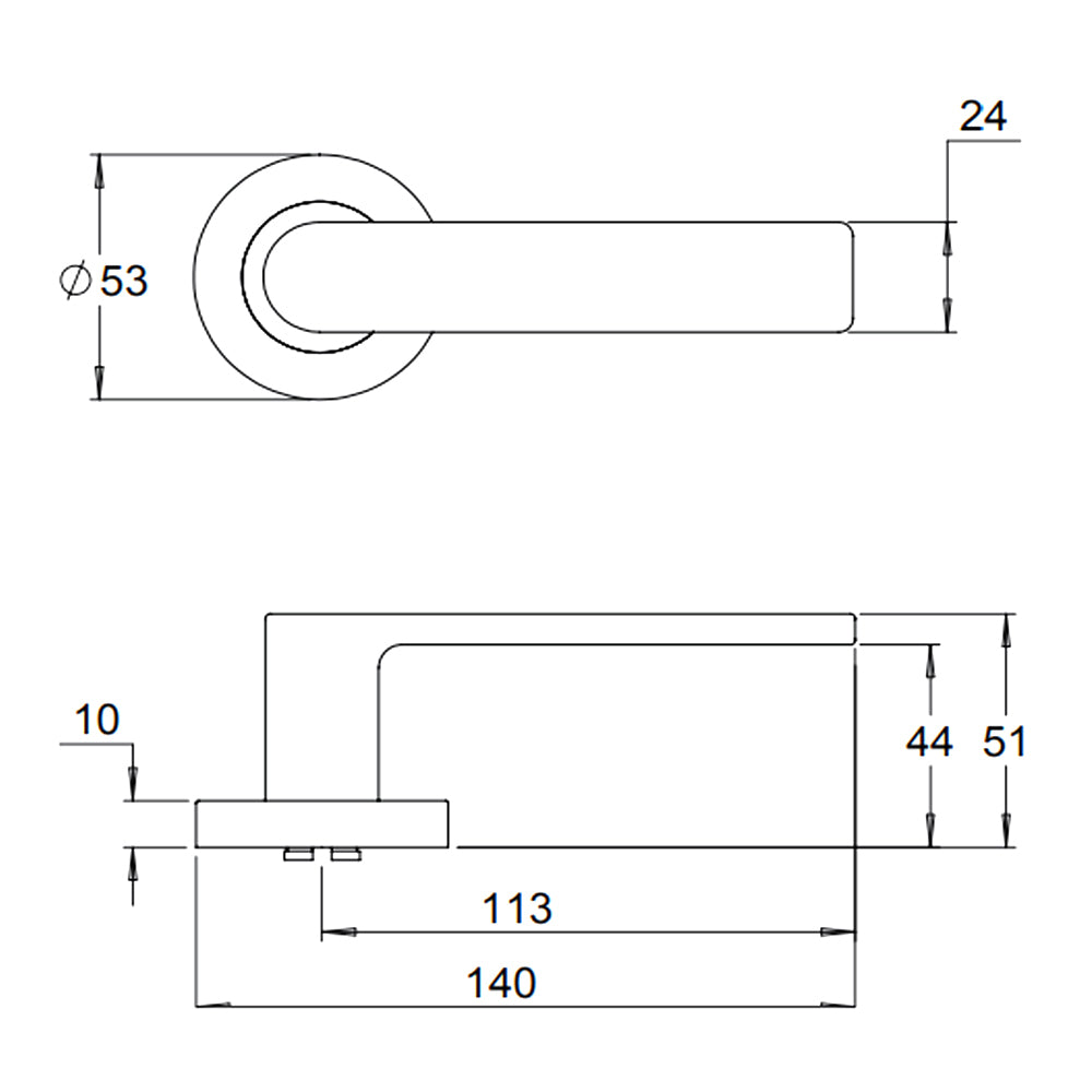 Dormakaba 8300/14PV Vision Door Lever Handle on Round Rose Privacy - Available in Various Finishes