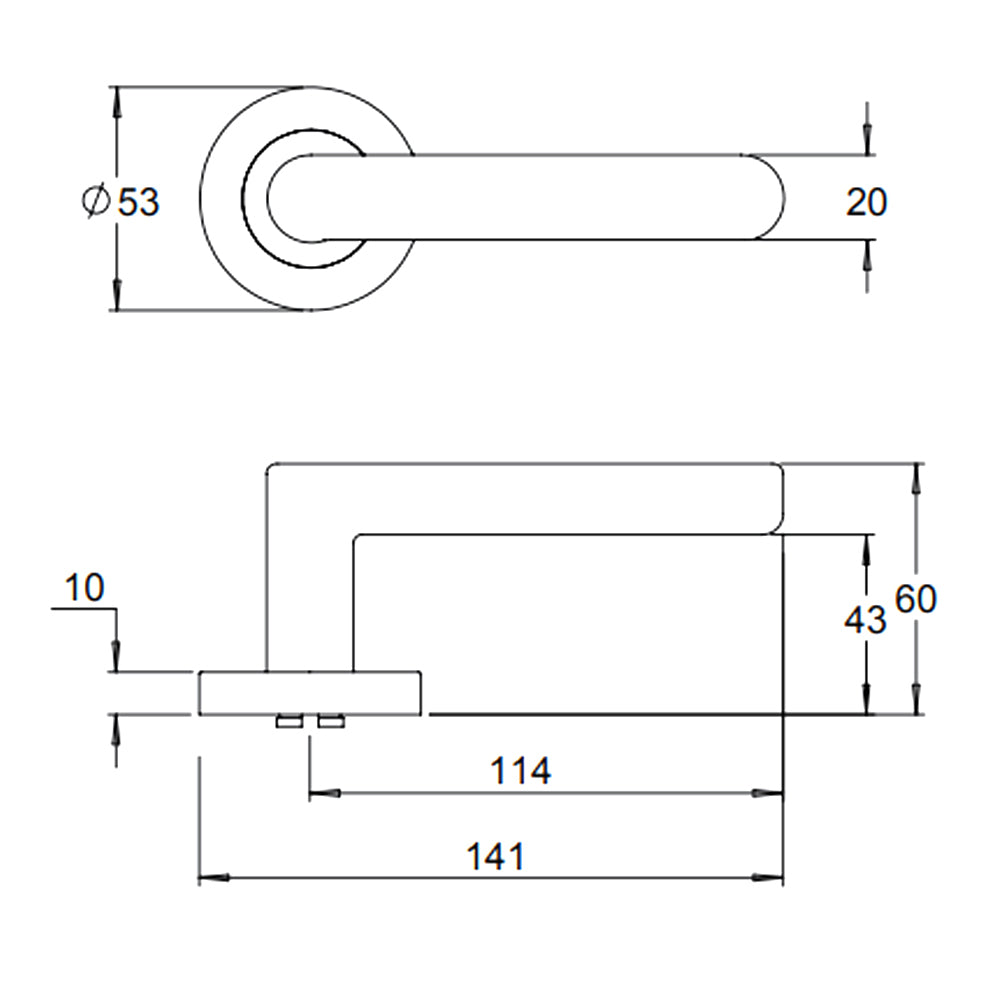 Dormakaba 8300/16PV Vision Door Lever Handle on Round Rose Privacy - Available in Various Finishes