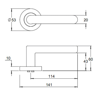 Dormakaba 8300/16PV Vision Door Lever Handle on Round Rose Privacy - Available in Various Finishes