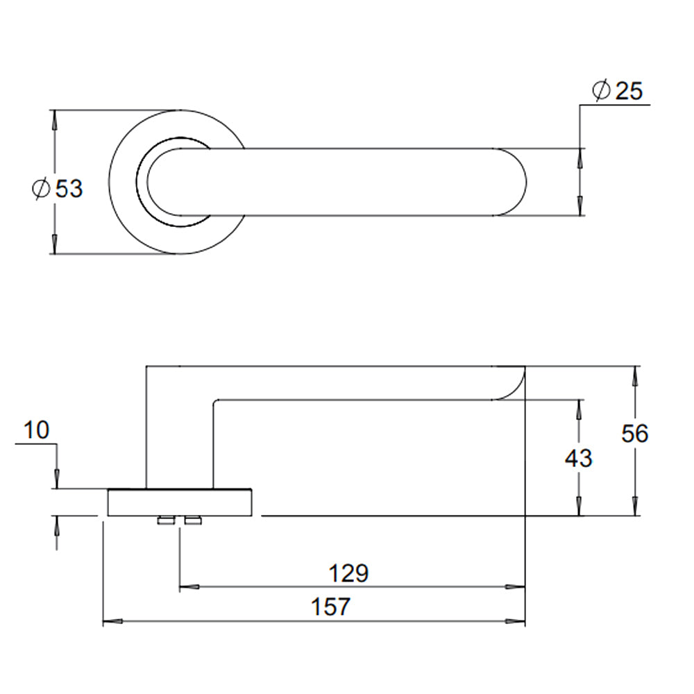 Dormakaba 8300/17 Vision Privacy Door Lever Handle on Round Rose