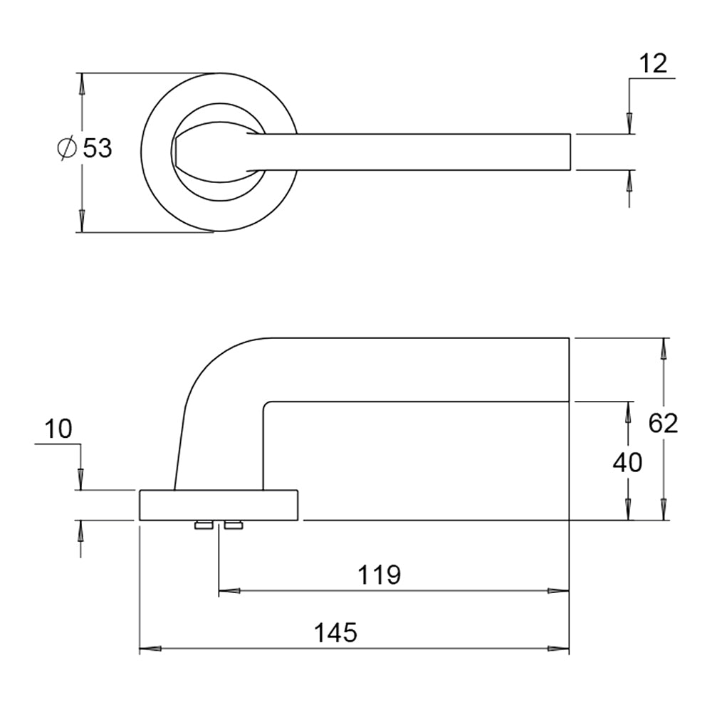 Dormakaba 8300/1 Vision Privacy Door Lever Handle on Round Rose